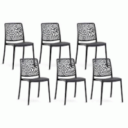 RATTATAN Set 6 Chaises Empilables en Polypropylène avec fibre de verre pour Jardin ou intérieur, hydrofuges et résistantes, design moderne - SOLE - RATTATAN Set 6 Chaises Empilables en Polypropylène avec fibre de verre pour Jardin ou intérieur, hydrofuges et résistantes, design moderne - SOLE -