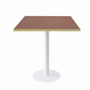 RestooTab - Table Rome blanc 70x70cm rosso jaipur fenix chants couleur laiton - rouge Bois manufacturé TB-ROM1-7070M-ROSS.J-LAI