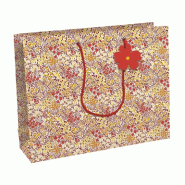 Sac papier Liberty poignées cordelettes 37,3x11,8x27,5 cm - par 6