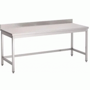 Table inox sans étagère basse avec dosseret - prochef - 8 formats