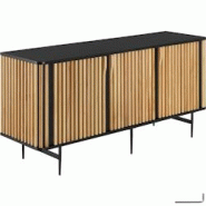 TecTake GmbH tectake Buffet LINEO avec compartiments de rangement noir/marron - 405895 - noir Bois massif 405895 TecTake GmbH tectake Buffet LINEO avec compartiments de rangement noir/marron - 405895 - noir Bois massif 405895