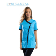 Tunique de travail femme manches courtes en coton et polyester - 4 poches - ELODIE REMI CONFECTION R-6119_0