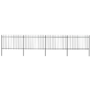 Vidaxl clôture de jardin avec dessus en lance acier 6,8 x 1,2 m noir 277623