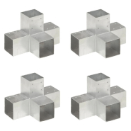 Vidaxl connecteurs de poteau 4 pcs forme en x métal galvanisé 91x91 mm 145476