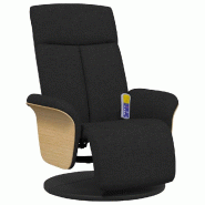 VidaXL Fauteuil inclinable de massage avec repose-pieds noir tissu Modèle Altiora - 356535