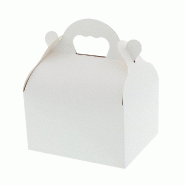 Boite patissière à poignées n°7 blanche 10x12x7cm - par 50