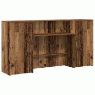 Bureau de réception vieux bois 200x50x103,5cm bois d'ingénierie Modèle Atlas Infinite Évasion - 8721158629920