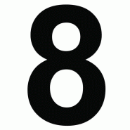 Chiffre autocollant noir - 8