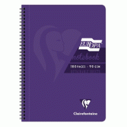 Clairefontaine Lot de 5 Cahier Europa Glossy A4, 180p./90 feuilles détachables 90 g/m² reliure intégrale, ligné + marge, coloris violet - 50161960