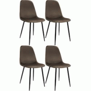 CLP Chaise de salle à manger Maryam Marron/Velours - marron textile 327432 CLP Chaise de salle à manger Maryam Marron/Velours - marron textile 327432