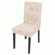 Décoshop26 - Chaise de salle à manger cuisine en tissu avec motif écriture pieds en bois foncés design moderne 04_0002352 - 3000273132696 Décoshop26 - Chaise de salle à manger cuisine en tissu avec motif écriture pieds en bois foncés design moderne 04_0002352 - 3000273132696