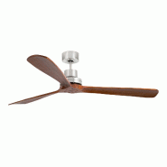 Faro barcelona Ventilateur de plafond Lantau XL en acier marron, pales en bois finition noyer foncé, moteur DC silencieux, 6 vitesses, 28–39 m² -_0