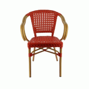 Fauteuil empilable d'extérieur Sedia en polypropylène rouge