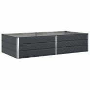 Helloshop26 - Jardinière design moderne pour jardin terrasse 195 x 100 x 45 cm en acier galvanisé anthracite 02_0059244 - acier 3000241020406