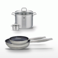 Lot 2 Poêles 24/28cm & 2 Faitouts 12/26cm Elo Profi Therm Platinum - gris inox 3176239952407