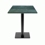 RestooTab - Table Milan T 60x60cm décor marbre jade - vert fonte TB-MIT-6060M-MB.JAD