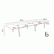 Table de réunion Yan M - MDD - Blanc 9010, Blanc, 360
