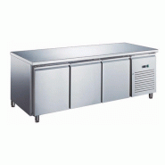 Table réfrigérée inox positive avec évaporateur ventilé - 3 portes - 417 litres - Sans dosseret - GN3101X