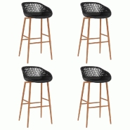 VidaXL Chaises De Bar Lot De 4 Noir - noir 248164_0