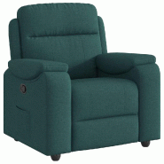 VidaXL Fauteuil inclinable Vert foncé Tissu Modèle Tervanel - 4015686