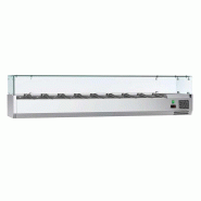 Vitrine à ingrédients réfrigérée avec pare-haleine - 9 x GN 1/3