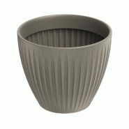 WellHome - Pot en plastique rotomoulé 11 L Ø30x25cm coloris mocca - Latia Round - marron plastique WH17250