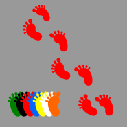 10 Adhésifs pieds enfants pour indication au sol - ADHPVCPSEBL-MH01 10 Adhésifs pieds enfants pour indication au sol - ADHPVCPSEBL-MH01