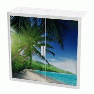 Armoire à rideaux avec décor mer - EasyOffice. - Basse, Palmier