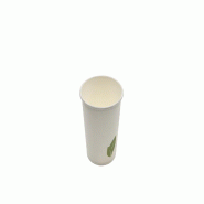 Betik Ecoline – 1000 unités – Gobelet boissons chaudes carton blanc épais premium imprimé feuille verte – Ø 80 mm 240 ml - blanc en carton 1010587