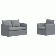Canapé 2 pcs Gris clair 136 x 82 x 85 cm tissu Modèle Apex Balcon - Matériau naturel 8721364374102