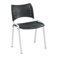Chaise collectivités Fun - Polypropylène - Noir - Pieds métal Alu - lot de 4 Chaise collectivités Fun - Polypropylène - Noir - Pieds métal Alu - lot de 4