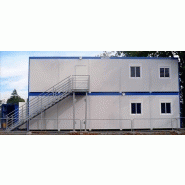 Construction modulaire / réfectoire / monobloc superposable / garde-corps / escalier / fenêtre / porte / isolation thermique