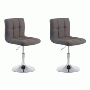 Décoshop26 - Lot de 2 chaises de salle à manger style moderne et design en tissu gris foncé hauteur réglable pivotant pieds en 10_0000894 - gris 3 Décoshop26 - Lot de 2 chaises de salle à manger style moderne et design en tissu gris foncé hauteur réglable pivotant pieds en 10_0000894 - gris 3