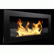 Divina Fire Cheminée au bioéthanol murale ou encastrable Livorno Noir L 90 x P 12 x H 40 avec vitre - noir 8056157804703