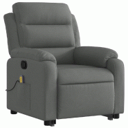Fauteuil de massage inclinable Gris foncé Tissu Modèle Ilona - 8721012174818_0