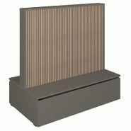 Gondole double face Vertigo T01 avec tiroir MDF nat et anthracite 125x74x125cm