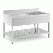 Helloshop26 - Évier professionnel inox plonge professionnelle sur pied (dimensions : 140 x 70 cm, bac : 510x520x245 mm, acier 14_0005013 - 3000227811 Helloshop26 - Évier professionnel inox plonge professionnelle sur pied (dimensions : 140 x 70 cm, bac : 510x520x245 mm, acier 14_0005013 - 3000227811
