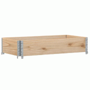 Helloshop26 - Jardinière bac lit surélevé plantes fleurs terrasse jardin 100 x 50 cm bois de pin massif marron 02_0037278 - marron métal 3000213830033
