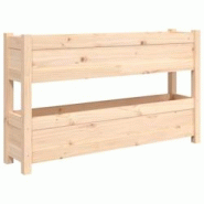 Helloshop26 - Jardinière bac lit surélevé plantes fleurs terrasse jardin 112 x 25 x 66 cm bois massif de pin marron 02_0037398 - 3000213863079 Helloshop26 - Jardinière bac lit surélevé plantes fleurs terrasse jardin 112 x 25 x 66 cm bois massif de pin marron 02_0037398 - 3000213863079
