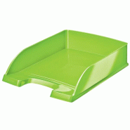 LEITZ Lot de 5 Corbeille à courrier Plus Wow A4, en polystyrène choc, coloris vert - vert 52263054