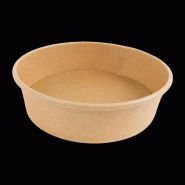 Nvase ECOLOMIQUE - 45 Pcs - Saladier rond carton kraft "Buckaty" - 900 ml, Ø18,5 cm, Hauteur: 5,3 cm - marron en carton NVS210PC880K