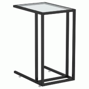 Table d'appoint ordinateur Transparent 50x35x65 cm Verre trempé Modèle Orion Fixe - verre 331649_0