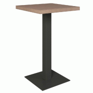 Table mange debout Cage noir plateau noyer 70x70x111cm