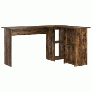 VidaXL Bureau Chêne fumé 142 x 102 x 73 cm Bois d'ingénierie Modèle Vega ProDesk Max - 869294