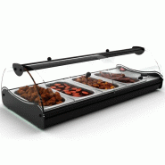 Vitrine chauffante SELF-SERVICE - Bain Marie - 4 bacs GN 1/3 - 840 mm | Sayl Barcelona