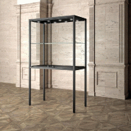 Vitrine Museum métal Colonne sans socle 120x60xH200cm - livrée pré-montée - noir