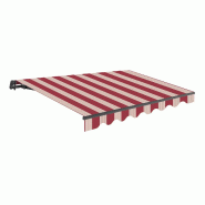 WASABI Store banne extérieur enroulable 4x2,5 beige et bordeaux en polyester – Structure en aluminium anthracite, inclinaison réglable - rouge pol