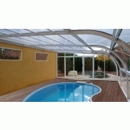 Abri piscine haut adossé Tabarca - en polycarbonate avec panneaux latéraux mobiles_1