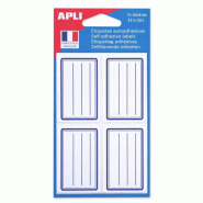 Apli Lot de 5 Pochette de 32 étiquettes scolaires lignées/cadrées bleu, format 36 x 56 mm - 3270241119770