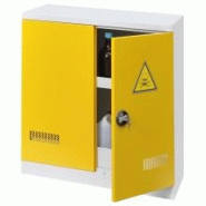 Armoire de sûreté basse ECO pour produits chimiques - 2 portes manuelles - Corps gris RAL7035 - Portes jaunes RAL1003 Armoire de sûreté basse ECO pour produits chimiques - 2 portes manuelles - Corps gris RAL7035 - Portes jaunes RAL1003